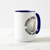 Großer Text NAVY BLAU Combo 15oz Benutzerdefiniert Tasse (VorderseiteRechts)