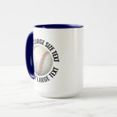 Großer Text NAVY BLAU Combo 15oz Benutzerdefiniert Tasse (Vorderseite Links)