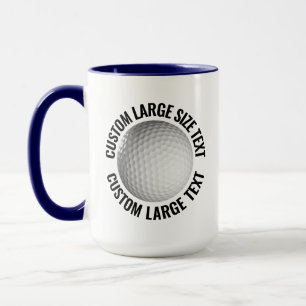 Großer Text NAVY BLAU Combo 15oz Custom Golf Tasse