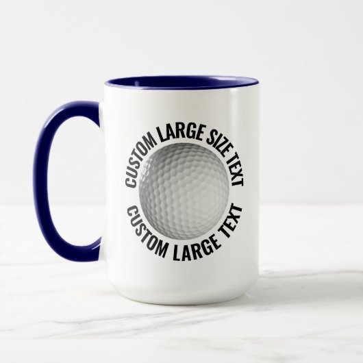 Großer Text NAVY BLAU Combo 15oz Custom Golf Tasse (Links)