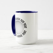 Großer Text NAVY BLAU Combo 15oz Custom Golf Tasse (Vorderseite Links)