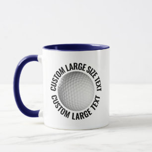 Großer Text NAVY BLAU Kombination 325g Custom Golf Tasse