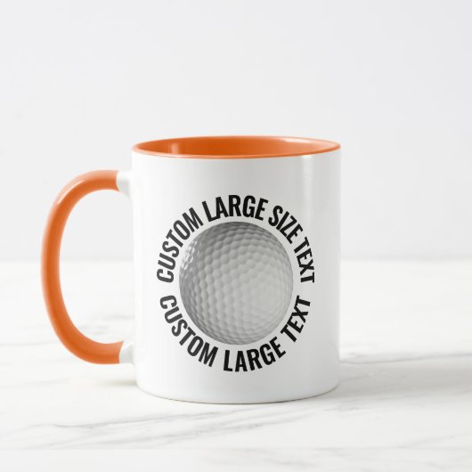 Großer Text ORANGE Combo 11oz Custom Golf Tasse (Links)