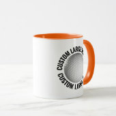 Großer Text ORANGE Combo 11oz Custom Golf Tasse (VorderseiteRechts)