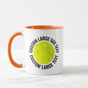 Großer Text ORANGE Combo 11oz Custom Pickleball Tasse