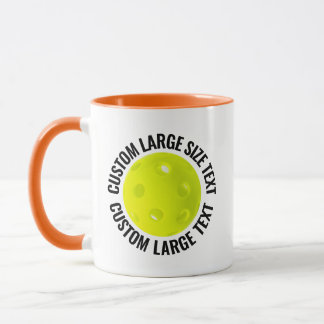 Großer Text ORANGE Combo 11oz Custom Pickleball Tasse
