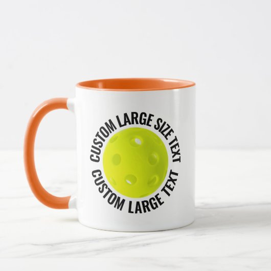 Großer Text ORANGE Combo 11oz Custom Pickleball Tasse (Links)