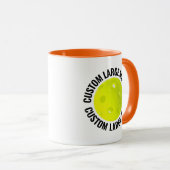 Großer Text ORANGE Combo 11oz Custom Pickleball Tasse (VorderseiteRechts)