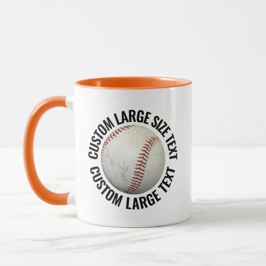 Großer Text ORANGE Combo 11oz Individueller Baseba Tasse (Links)