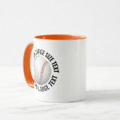 Großer Text ORANGE Combo 11oz Individueller Baseba Tasse (Vorderseite Links)