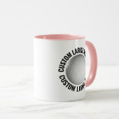 Großer Text PINK Combo 11oz Custom Golf Tasse (VorderseiteRechts)