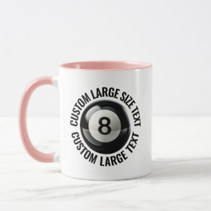 Großer Text PINK Kombi 325ml Custom 8 Ball Tasse