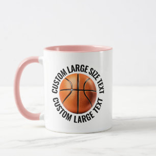 Großer Text PINK Kombi 325ml Custom Basketball Tasse