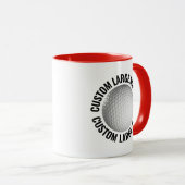 Großer Text ROT Combo 11oz Custom Golf Tasse (VorderseiteRechts)
