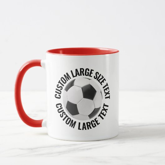 Großer Text ROT Combo 11oz Individueller Fußball Tasse (Links)
