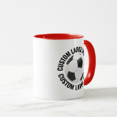 Großer Text ROT Combo 11oz Individueller Fußball Tasse (VorderseiteRechts)