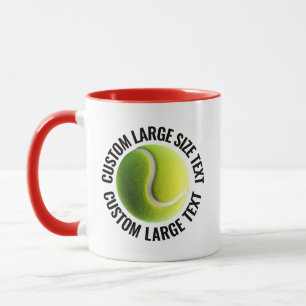 Großer Text ROT Combo 11oz Individuelles Tennis-Sh Tasse