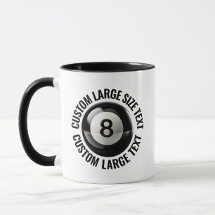 Großer Text SCHWARZ Combo 11oz Custom 8 Ball Tasse