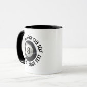 Großer Text SCHWARZ Combo 11oz Custom 8 Ball Tasse (Vorderseite Links)