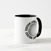 Großer Text SCHWARZ Combo 11oz Custom Golf Tasse (VorderseiteRechts)