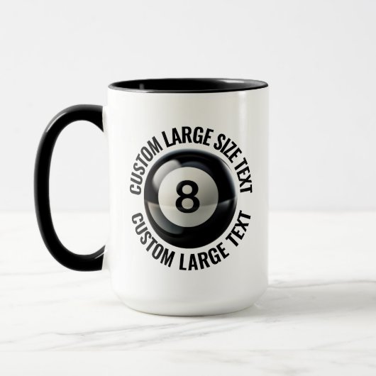 Großer Text SCHWARZ Combo 15oz Benutzerdefinierte Tasse (Links)