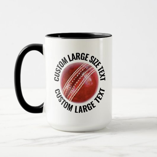 Großer Text SCHWARZ Combo 15oz Custom Cricket Tasse (Links)