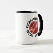 Großer Text SCHWARZ Combo 15oz Custom Cricket Tasse (VorderseiteRechts)