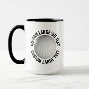 Großer Text SCHWARZ Combo 15oz Custom Golf Tasse