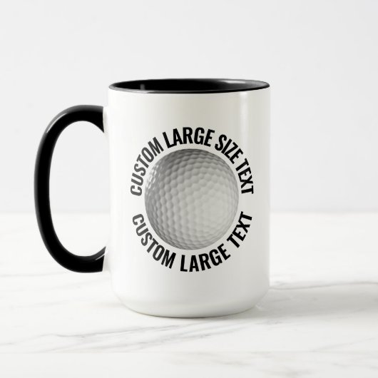 Großer Text SCHWARZ Combo 15oz Custom Golf Tasse (Links)
