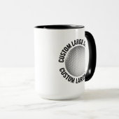 Großer Text SCHWARZ Combo 15oz Custom Golf Tasse (VorderseiteRechts)