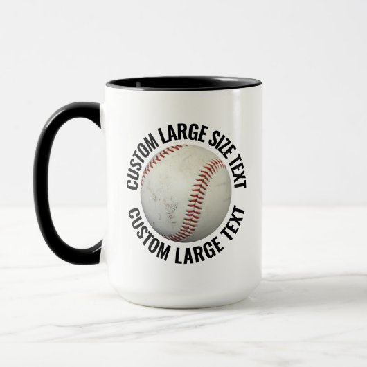 Großer Text SCHWARZ Combo 15oz Individueller Baseb Tasse (Links)