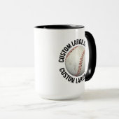 Großer Text SCHWARZ Combo 15oz Individueller Baseb Tasse (VorderseiteRechts)