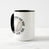 Großer Text SCHWARZ Combo 15oz Individueller Baseb Tasse (Vorderseite Links)