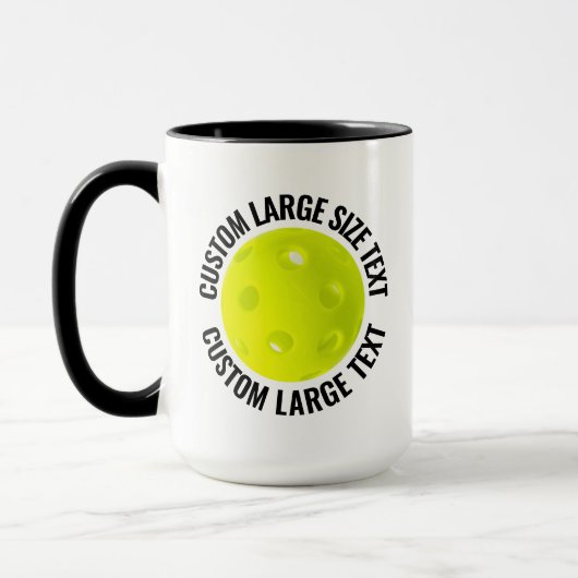 Großer Text SCHWARZ Combo 15oz Individuelles Pickl Tasse (Links)