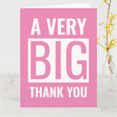 Grosser Text - sehr großes Dankeschön an Pink und  Karte (Gelbe Blume)