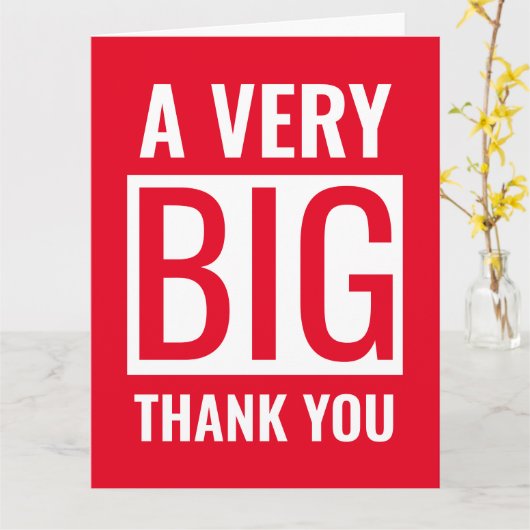 Grosser Text - sehr großes Dankeschön an Rot und W Karte (Gelbe Blume)