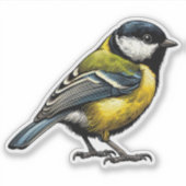 Großer Tit-Vogel, kundenspezifisch geschnitten Vin Aufkleber (Vorderseite)