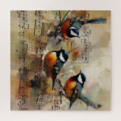 Großer Titmausvogel, auf einer Trennwand gemalt Puzzle (Horizontal)
