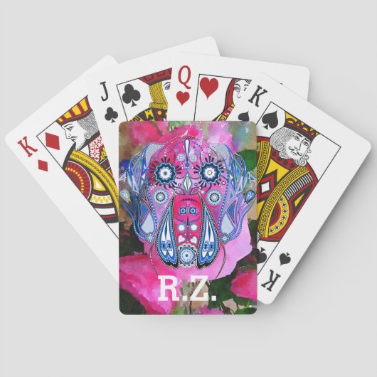 Großer Tod und Ihre Initialen Spielkarten (Rückseite)