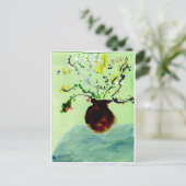 Großer Topf mit blühender Pflanze Postkarte (Stehend Vorderseite)