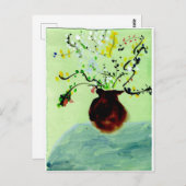 Großer Topf mit blühender Pflanze Postkarte (Vorne/Hinten)