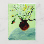 Großer Topf mit blühender Pflanze Postkarte (Vorderseite)
