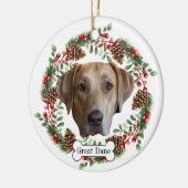 großer toter Hund Keramik Ornament (Links)