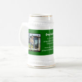 GROSSER TRAKTOR-WEISSE KERAMIK STEIN BIERGLAS (Vorderseite Links)
