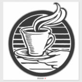 Großer transparenter 14" × 14" Coffee-Logo-Aufkleb Aufkleber (Blatt)