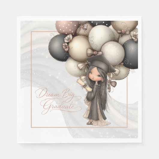 Großer Träumer Absolvent – Whimsical Mädchen  Serviette (Vorderseite)