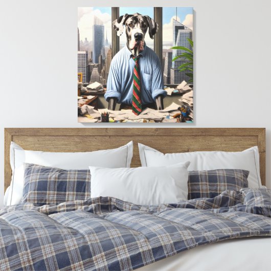 Großer, trockener Geschäftsmann im Amt Leinwanddruck (Insitu (Schlafzimmer))