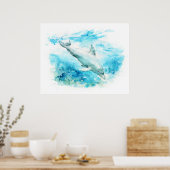 Großer Tümmler Aquarell-Gemälde Poster (Küche)