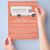 Großer Umzugswagen, Umzugsfirmenwerbung Flyer (Hand)