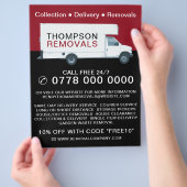 Großer Umzugswagen, Umzugsfirmenwerbung Flyer (Hand)